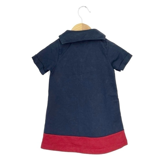Petit Bateau Sailor Dress 18 Months Navy Blue Red Nautical Girls Baby Infant 18m - Picture 2 of 7